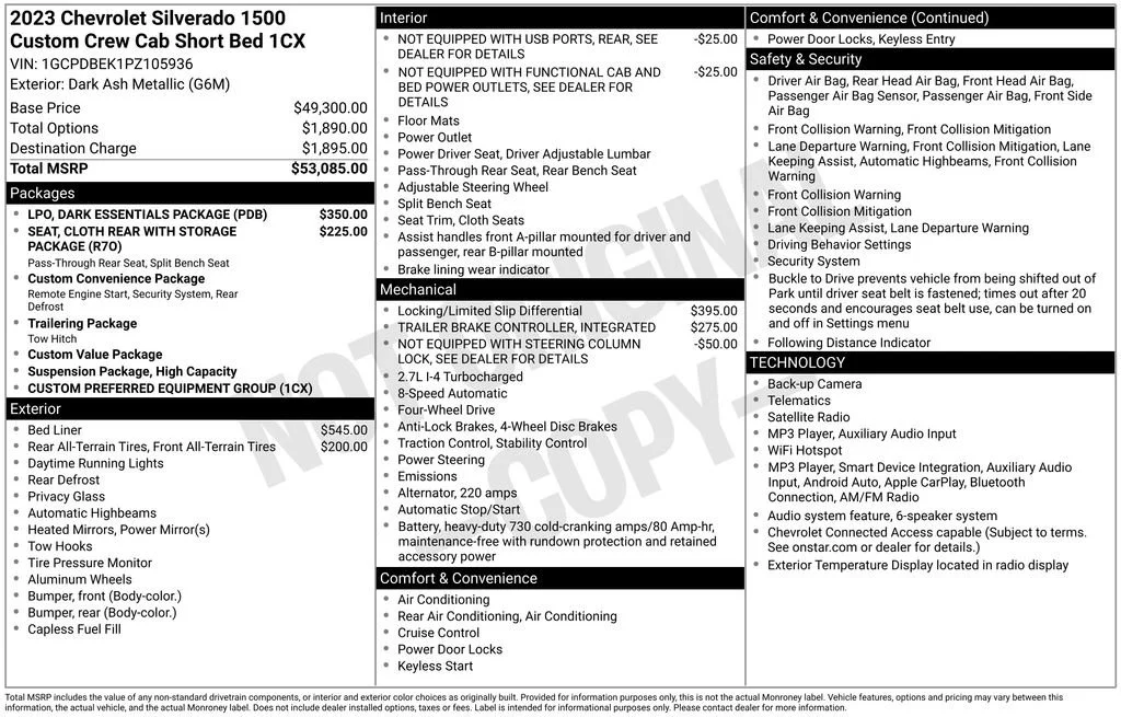 Used 2023 DARK ASH METALLIC Chevrolet Custom image 2