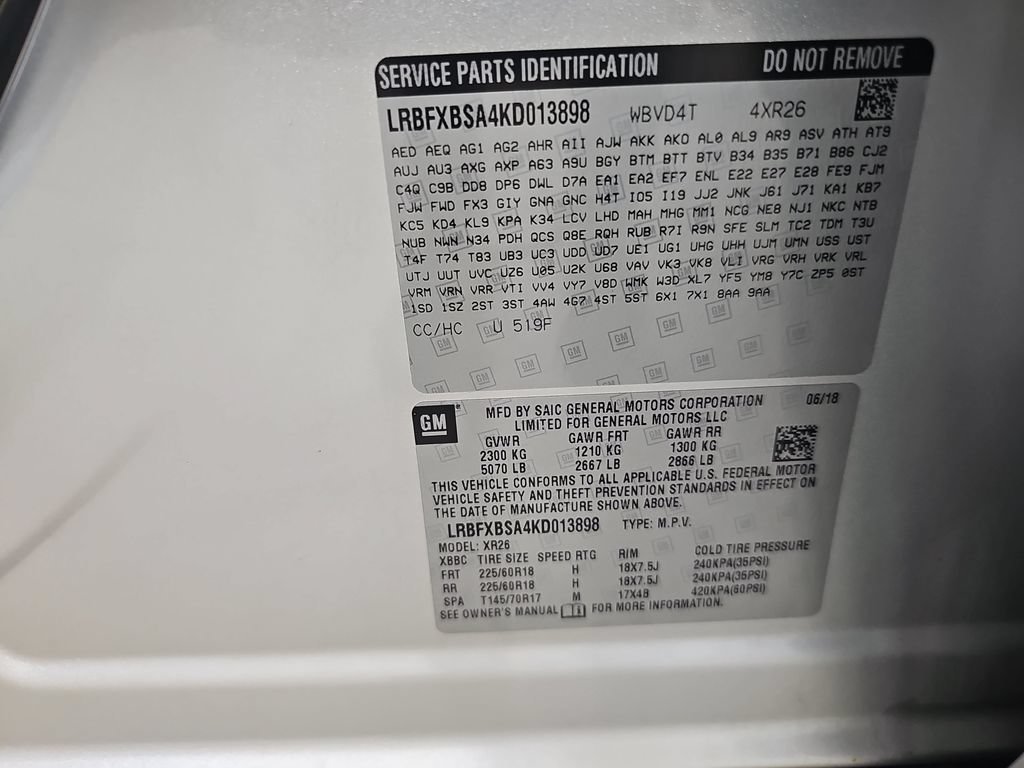 Certified Used 2019 GALAXY SILVER METALLIC Buick Preferred image 41
