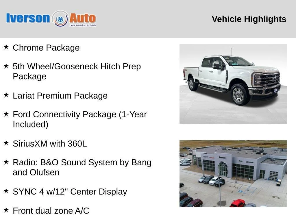 New 2026 Star White Metallic Tri-Coat Ford F-350® Lariat® image 2