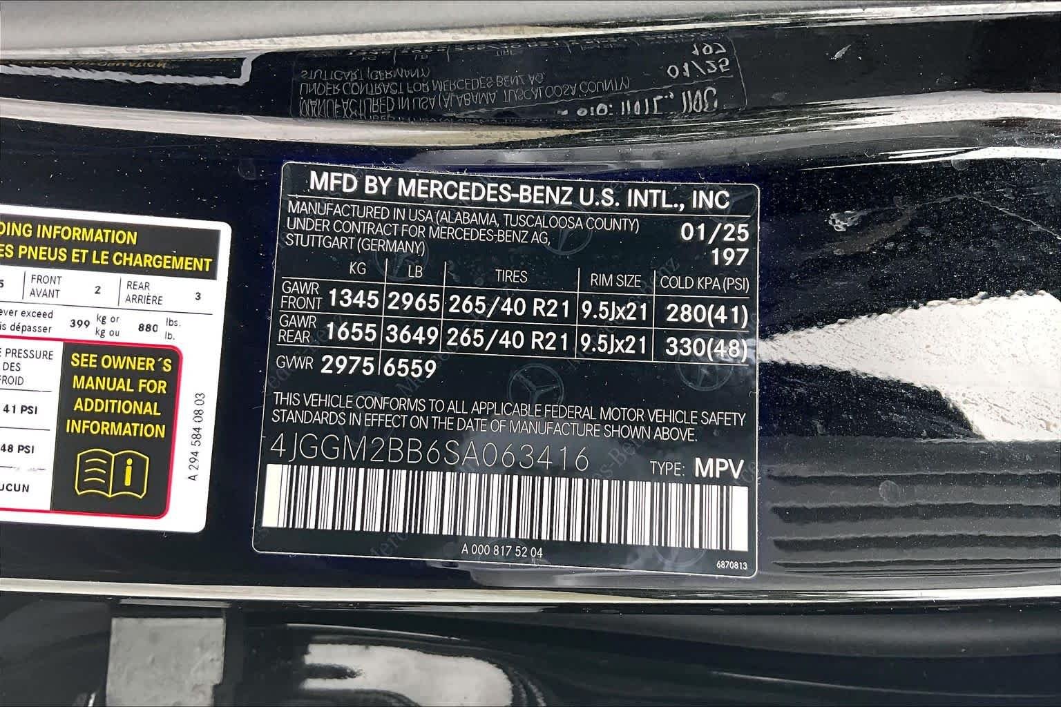 Used 2025 Obsidian Black Metallic Mercedes-Benz EQE 350+ image 30