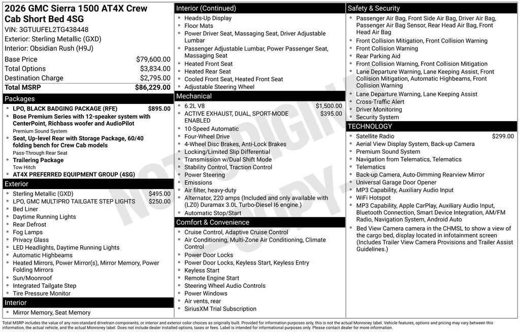 New 2026 Sterling Metallic GMC AT4X image 48
