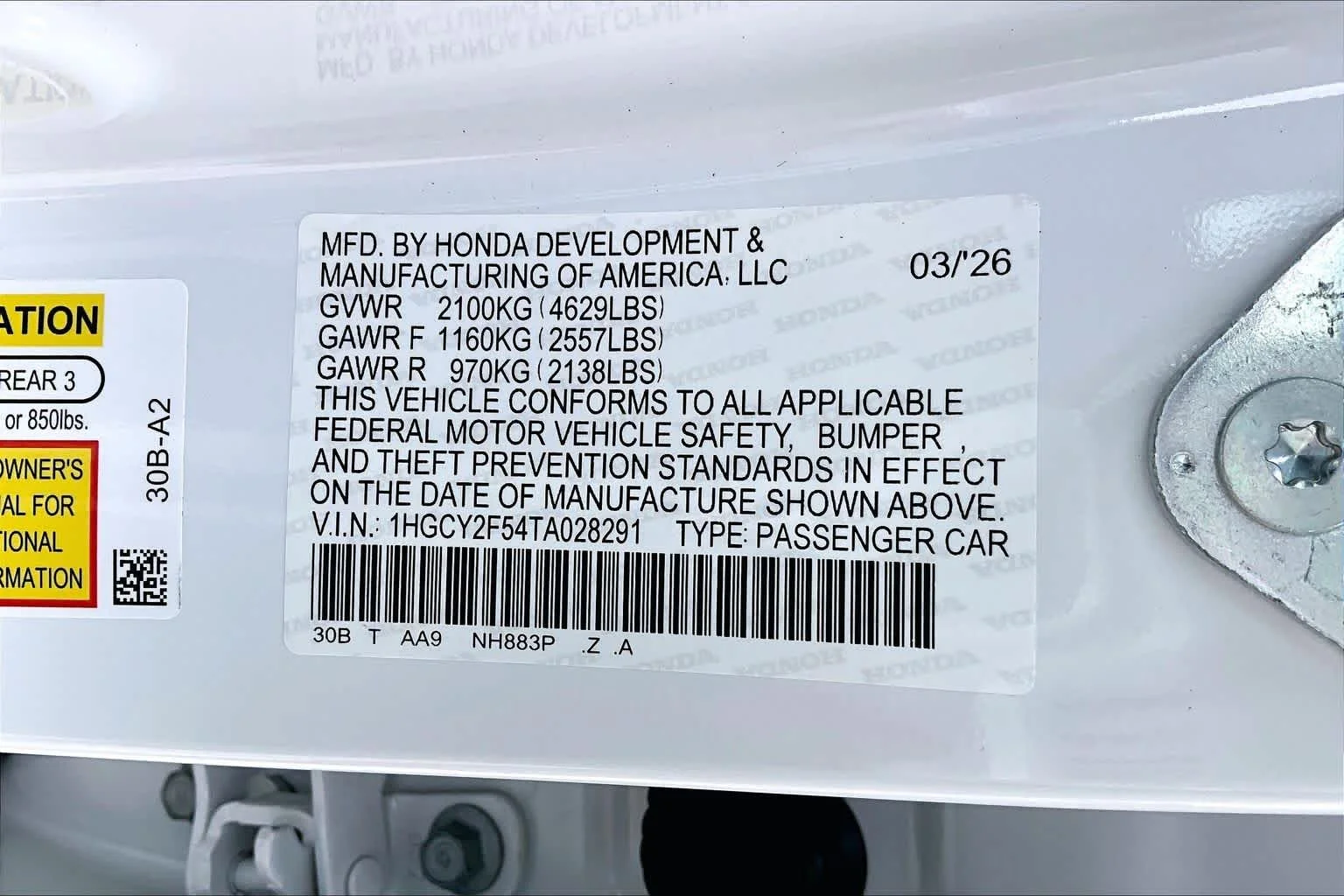 New 2026 Platinum White Pearl Honda Sport image 21