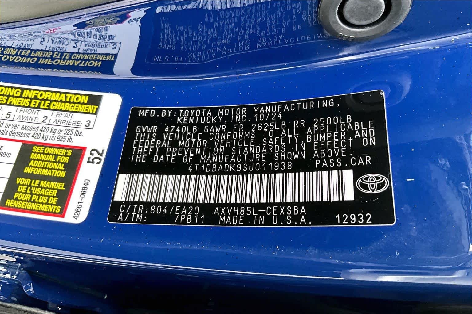 Certified Used 2025 Reservoir Blue Toyota SE image 35