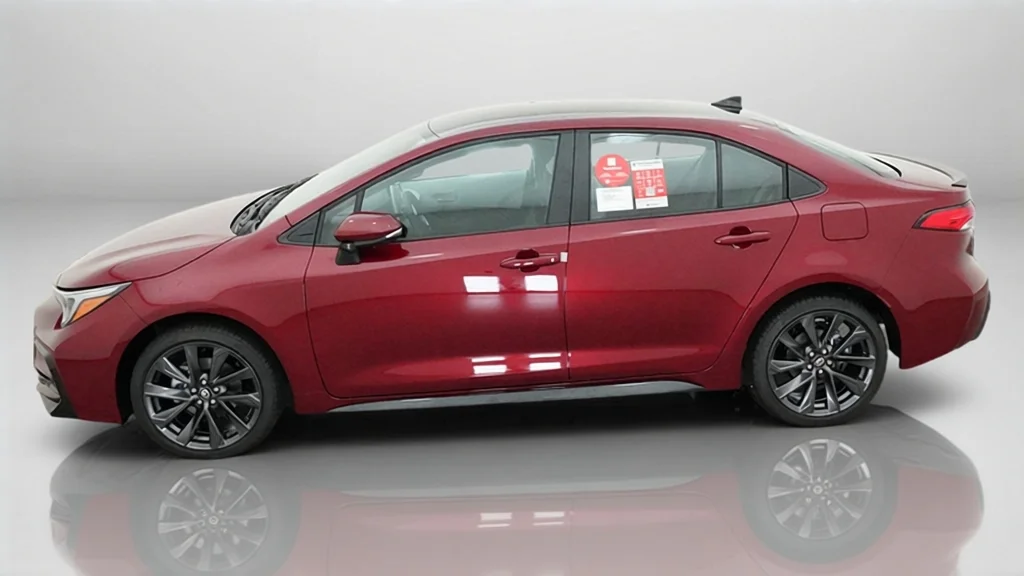 New 2027 Ruby Flare Pearl with Inked roof Toyota SE image 2