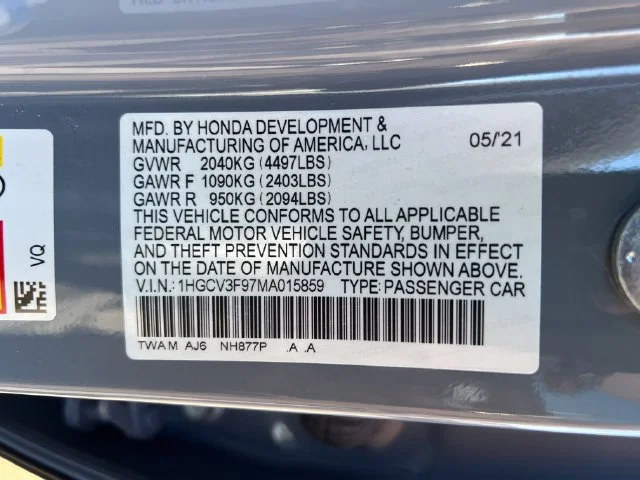 2021 Honda Accord Hybrid Touring - Photo 16