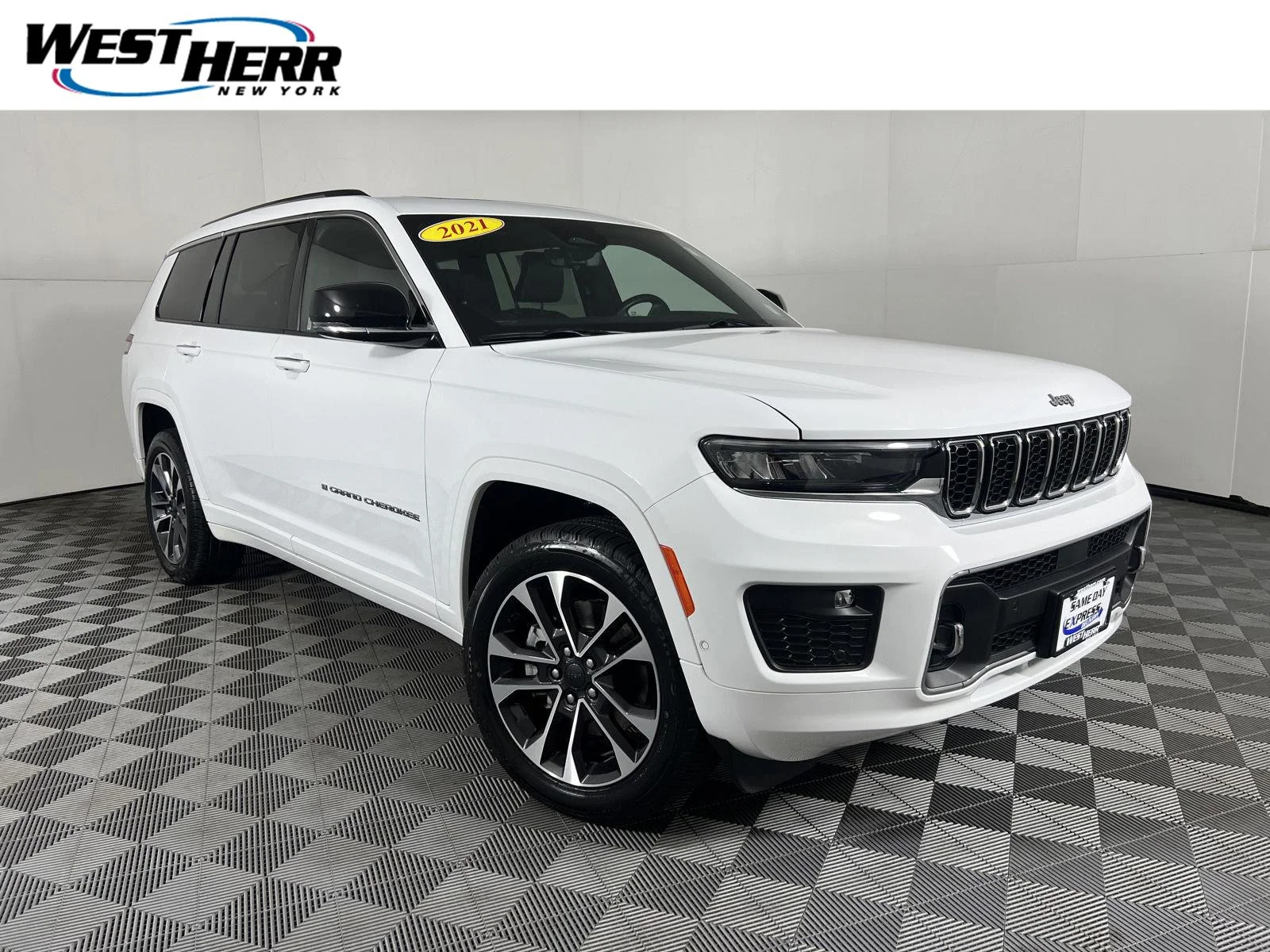 Used 2021 Bright White Clearcoat Jeep Overland image 1