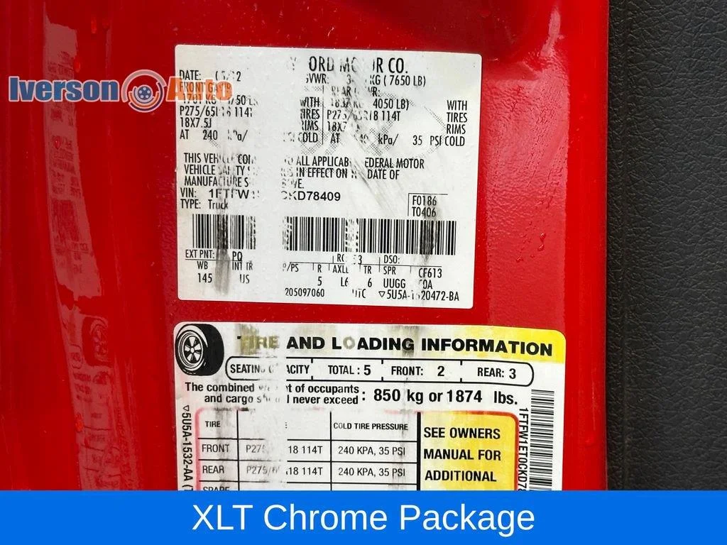 Used 2012 Race Red FORD 4WD SUPERCREW 145
