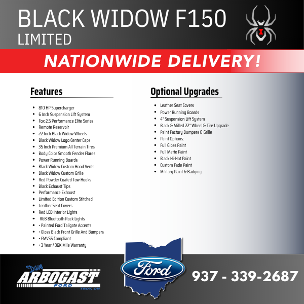 New 2026 Black Ford Lariat Limited Edition Black Widow Lifted Truck image 3