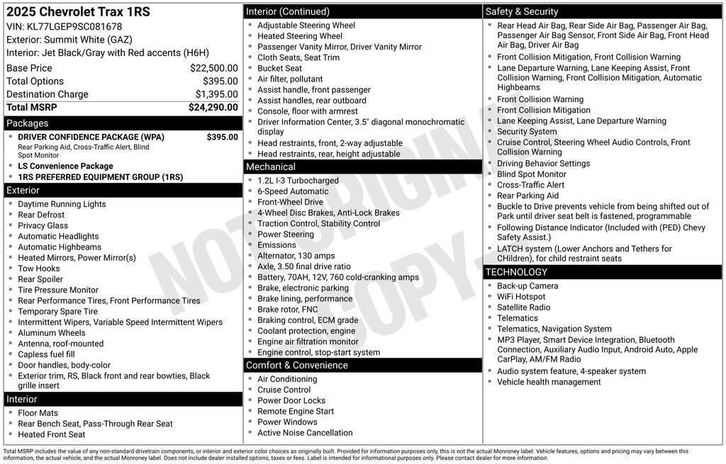 Used 2025 White Chevrolet 1RS image 27