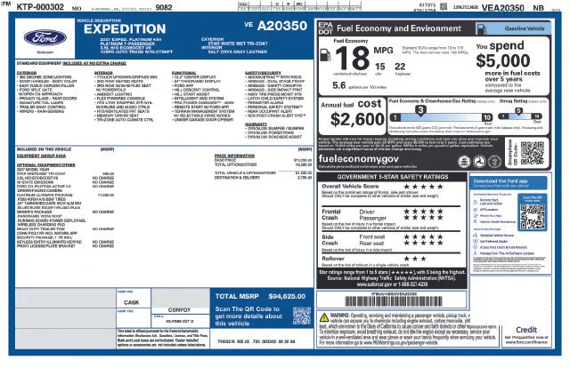 New 2027 Star White Metallic Tri-Coat Ford Platinum image 50