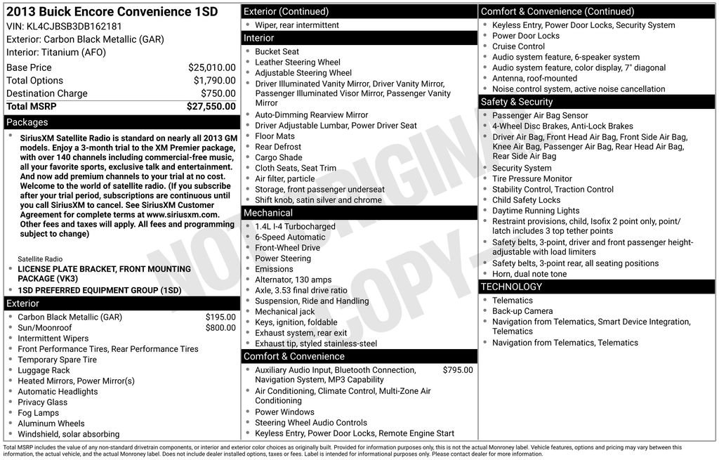 Used 2013 Black Buick Convenience image 6