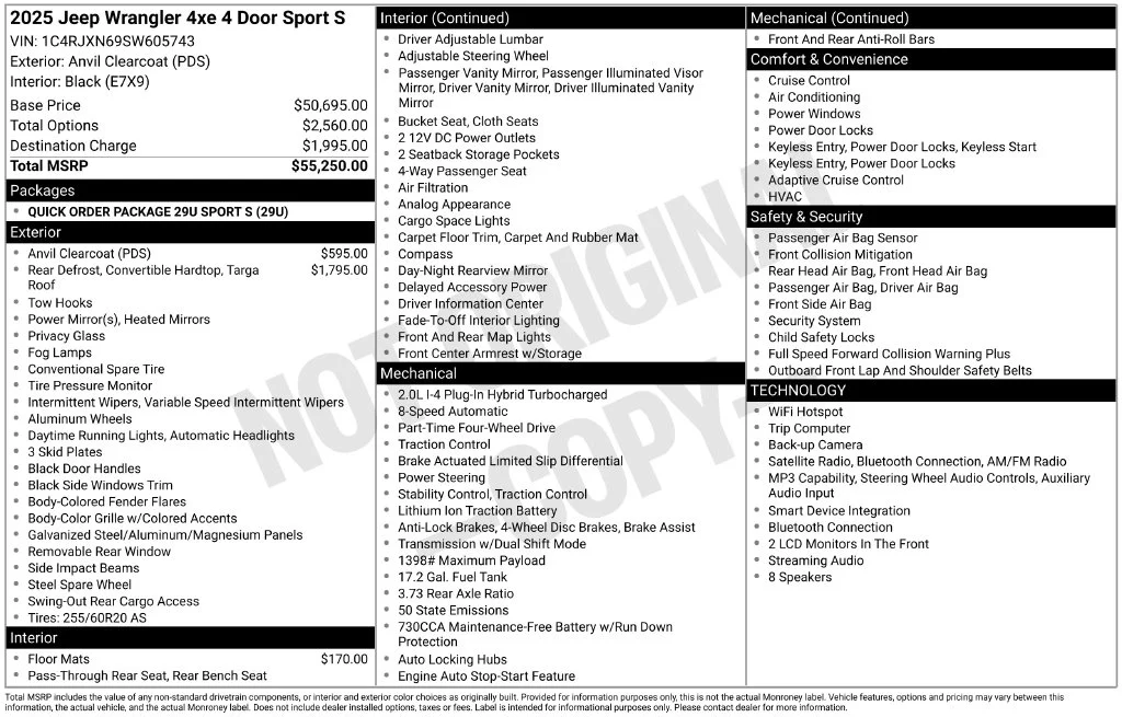 Used 2025 Gray Jeep Sport S 4xe image 2