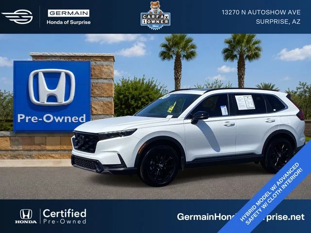 Certified Used 2025 Platinum White Pearl Honda HYBRID 2WD SPORT image 1
