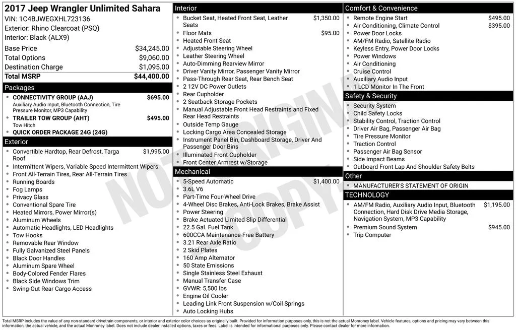 Used 2017 Black Jeep Unlimited Sahara image 36