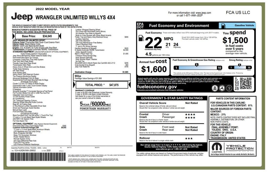 Certified Used 2022 Red Jeep Unlimited Willys image 3