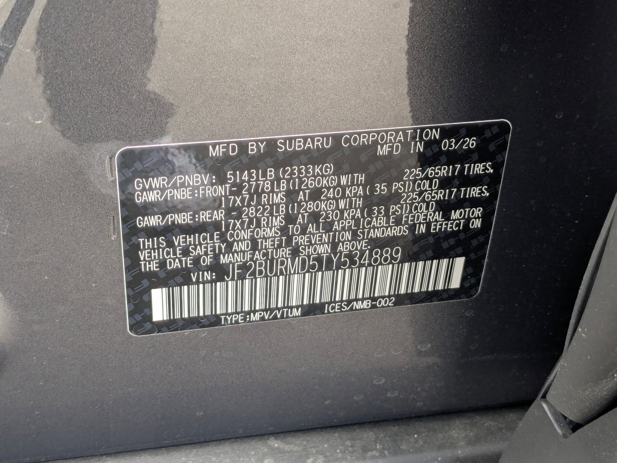 New 2026 MAGNETITE GRAY METALLIC Subaru Wilderness image 15