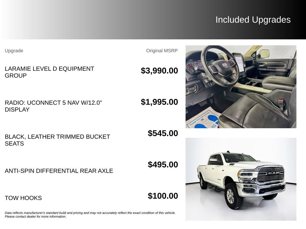 Used 2022 Bright White Clearcoat Ram Laramie image 5