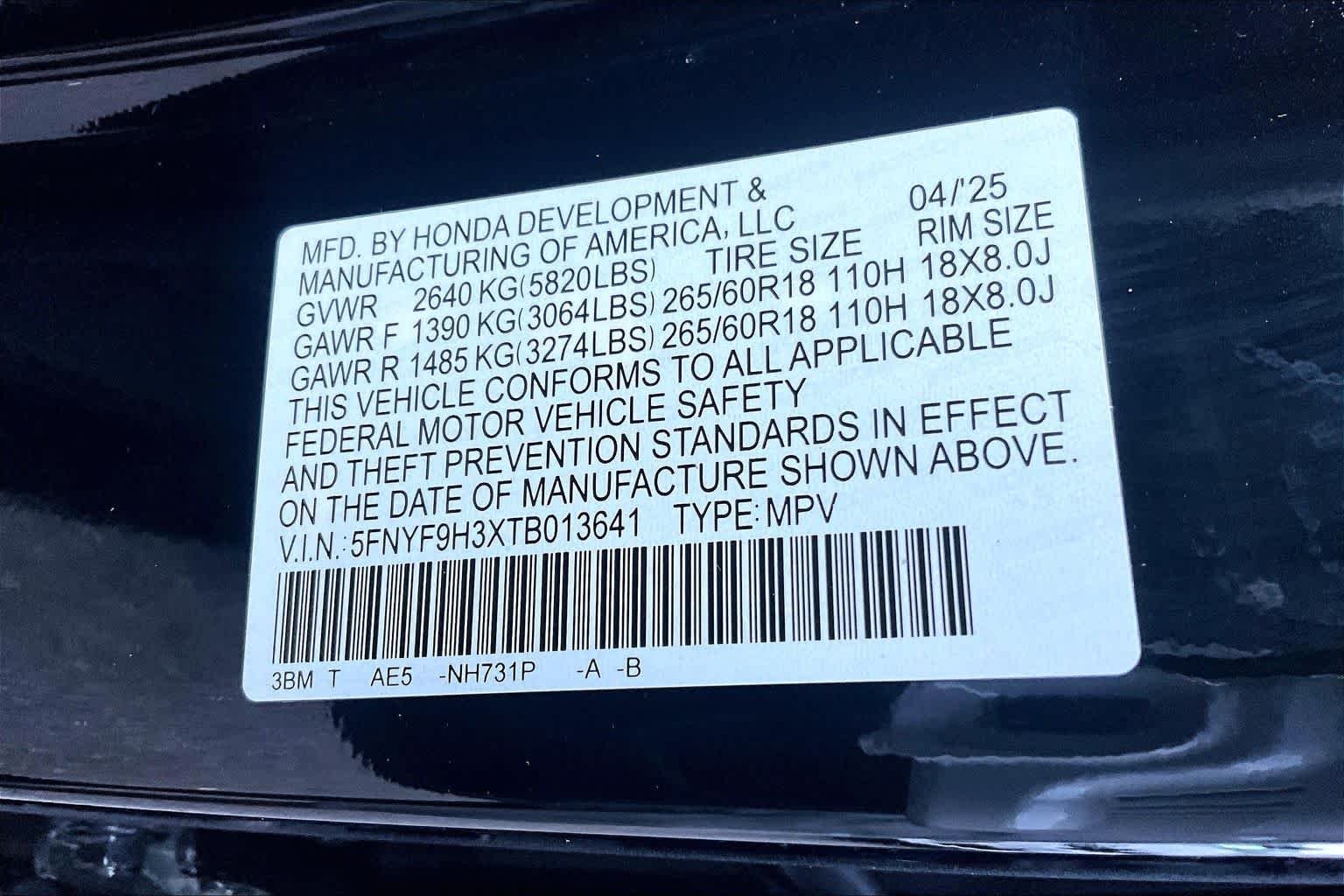 Used 2026 Crystal Black Pearl Honda RTL image 33