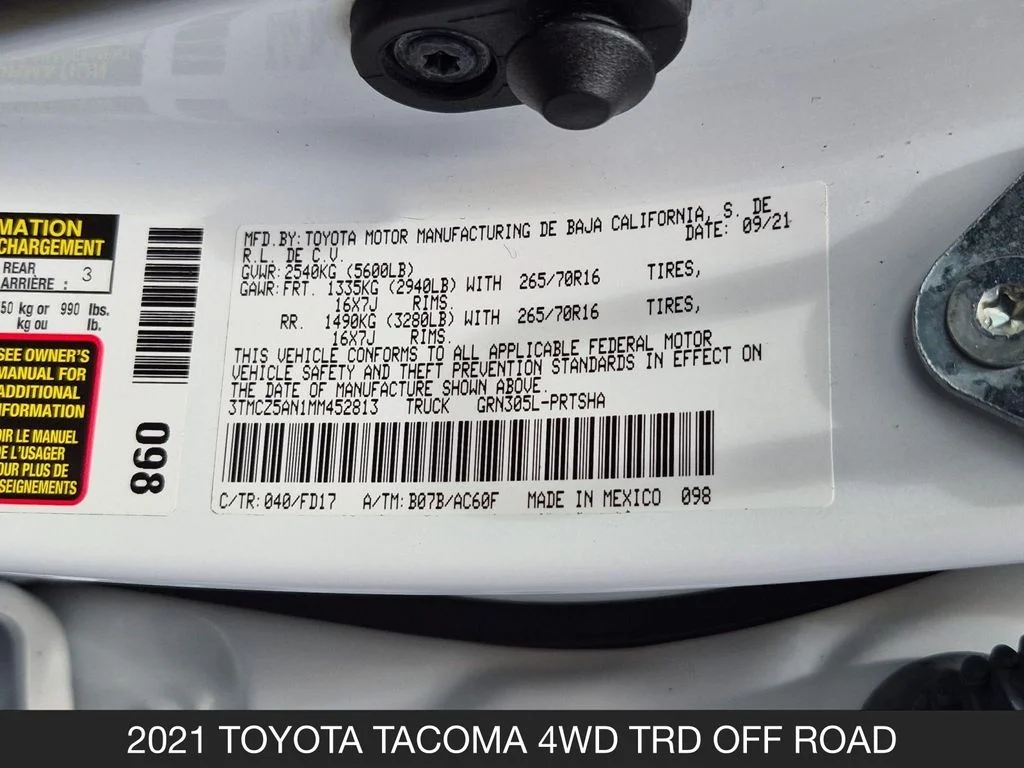 Used 2021 White Toyota TRD Off-Road image 24