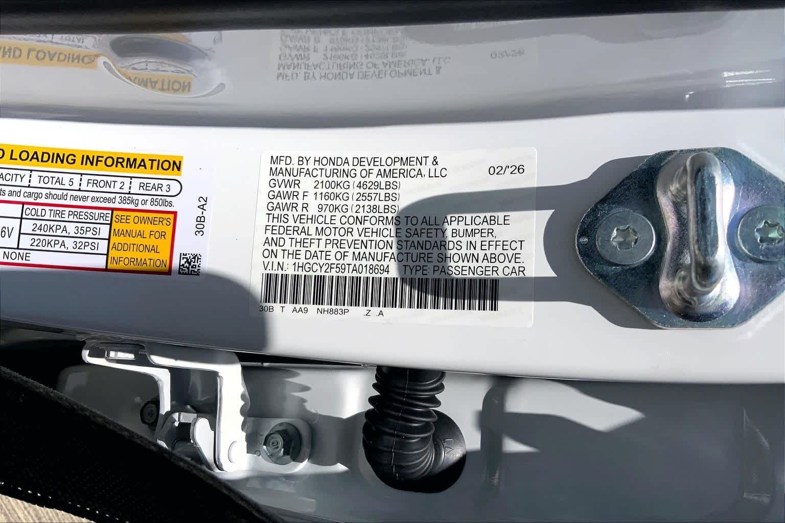 New 2026 Platinum White Pearl Honda Sport Hybrid image 21