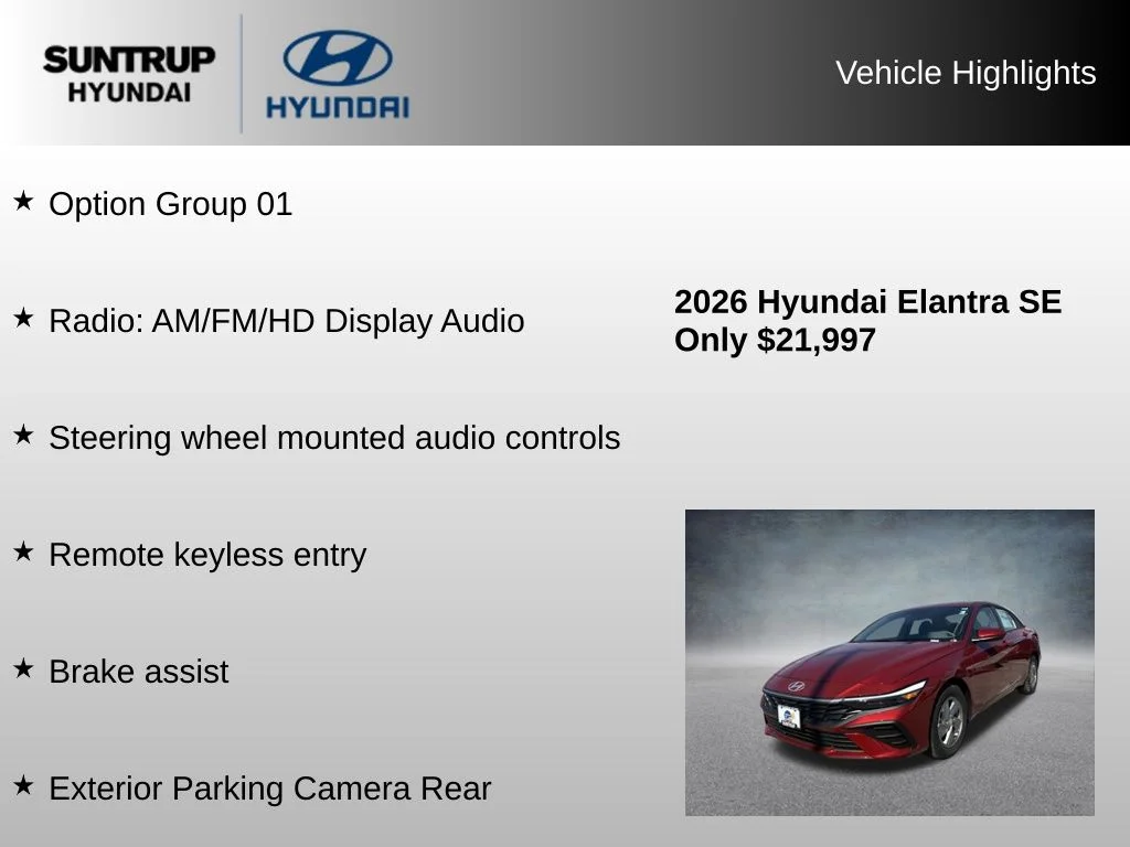 Used 2026 Ultimate Red Hyundai SE image 8