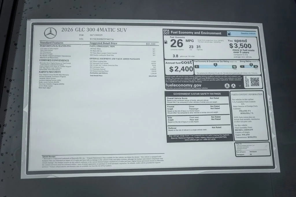 New 2026 Polar White Mercedes-Benz GLC 300 image 55