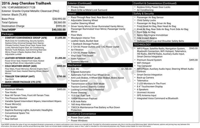 Certified Used 2016 Gray Jeep Trailhawk image 24