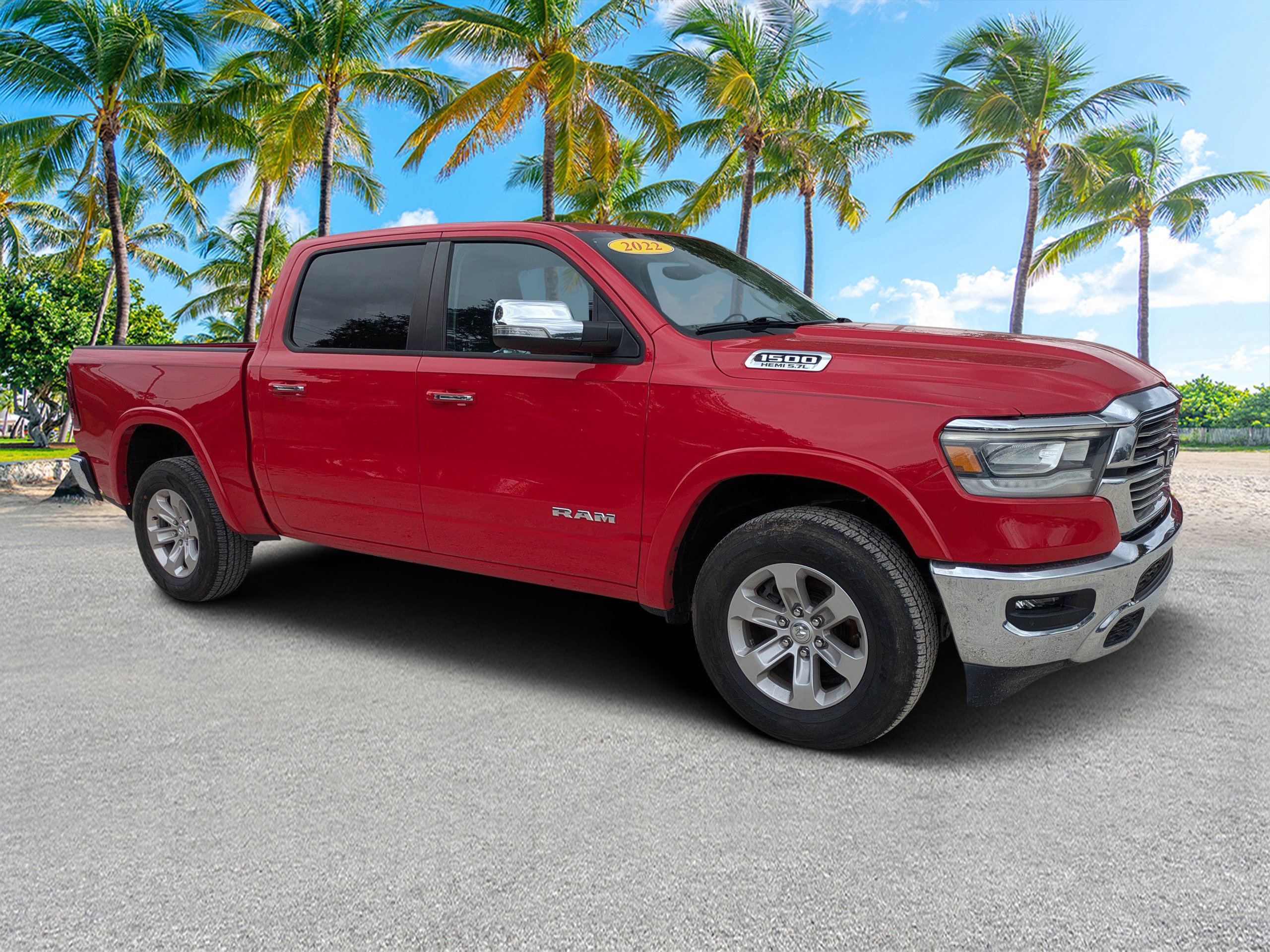 Used 2022 Flame Red Clearcoat Ram Laramie image 2