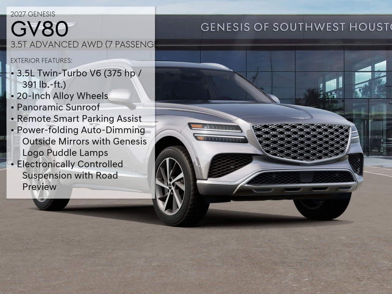 New 2027 Genesis GV80 3.5T ADVANCED Sport Utility in Houston