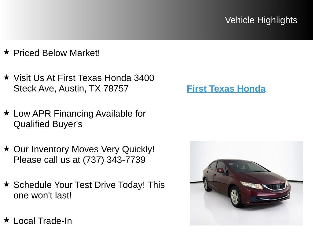 Used 2013 Crimson Pearl Honda LX image 9