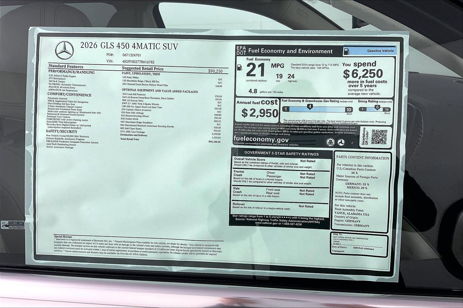 New 2026 Polar White Mercedes-Benz GLS 450 image 28
