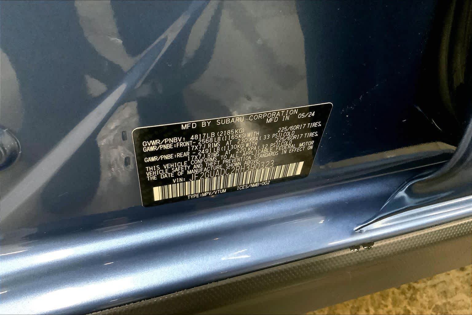 Used 2024 Horizon Blue Pearl Subaru Premium image 34