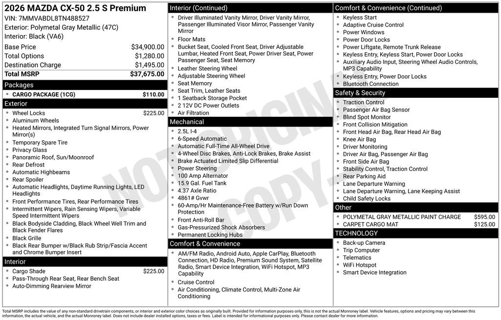 New 2026 Polymetal Gray Metallic Mazda 2.5 S Premium AWD image 3