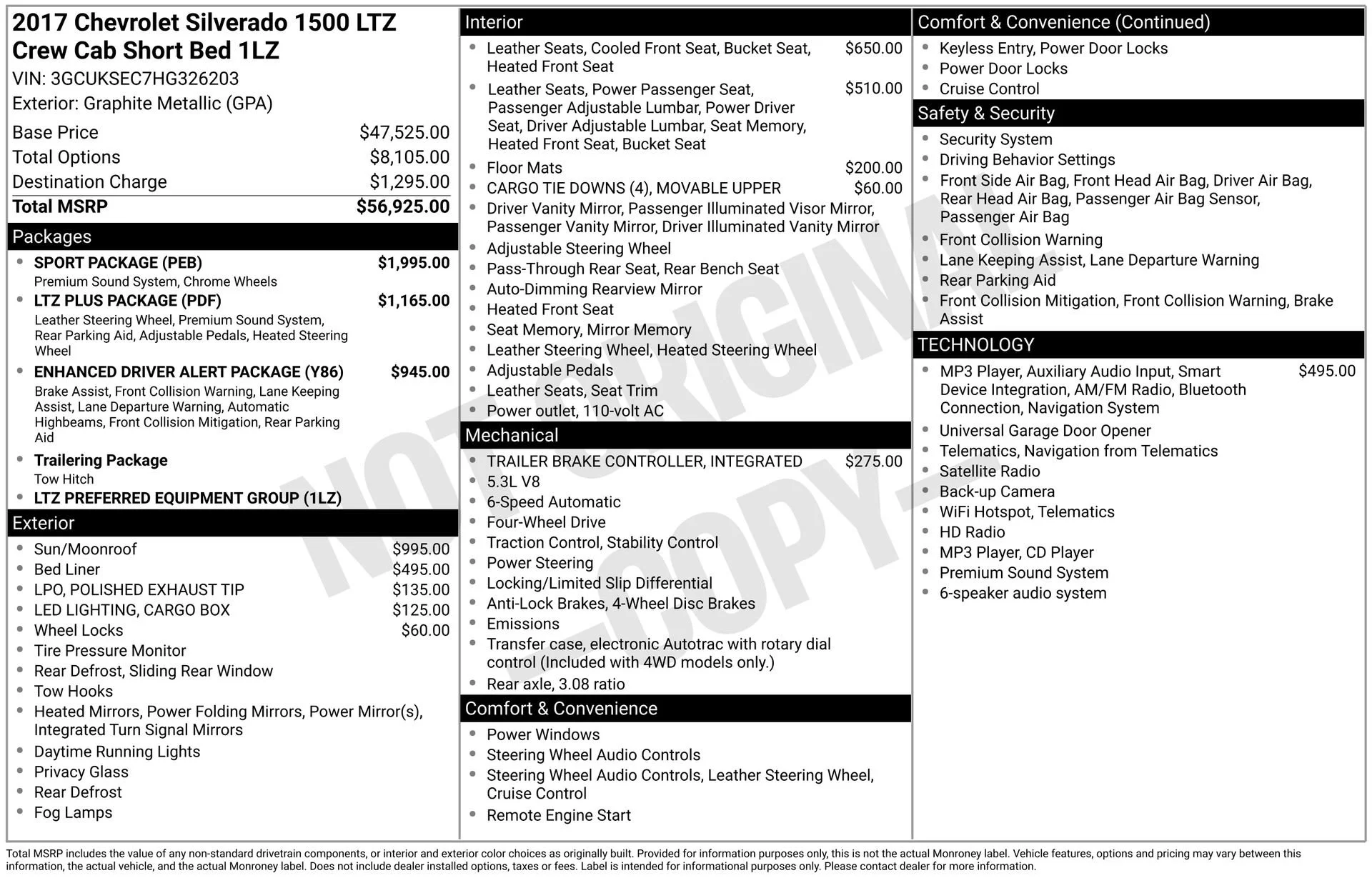 Used 2017 GRAPHITE METALLIC Chevrolet LTZ image 3