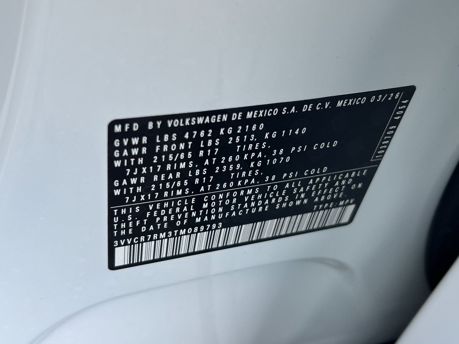 New 2026 Pure White Volkswagen 2.0T S image 26