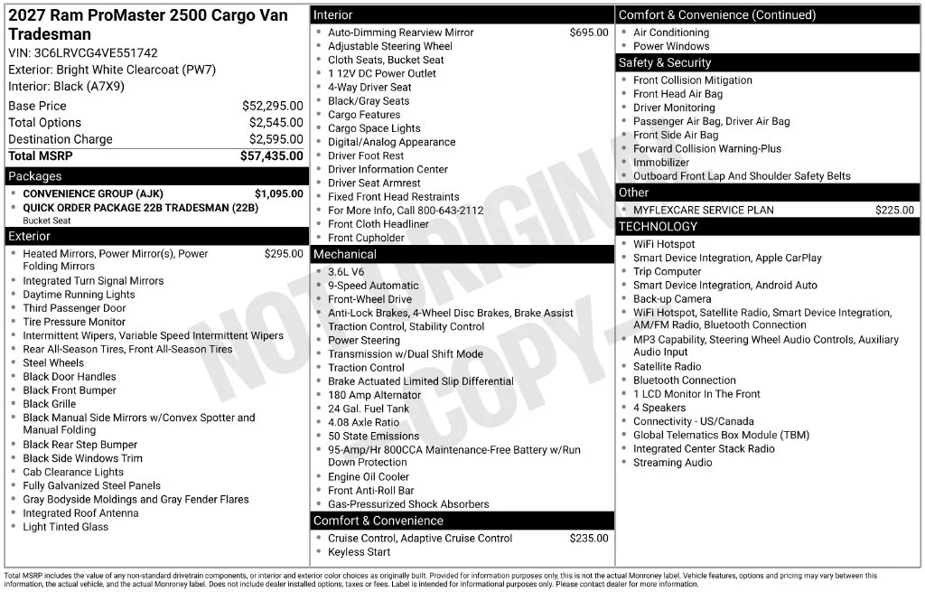 New 2027 Bright White Clearcoat RAM Tradesman image 7