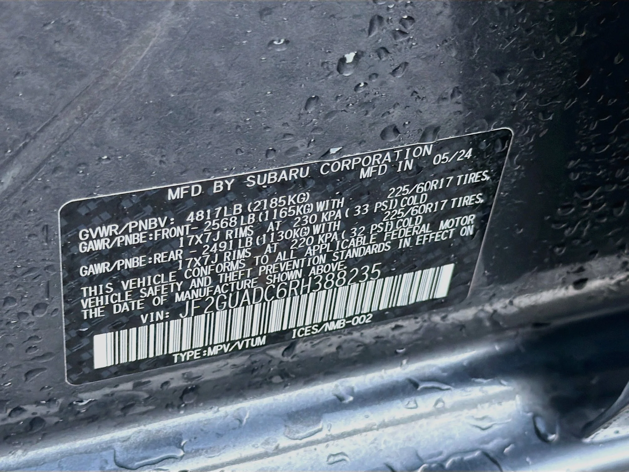 Used 2024 Magnetite Gray Metallic Subaru Premium image 43