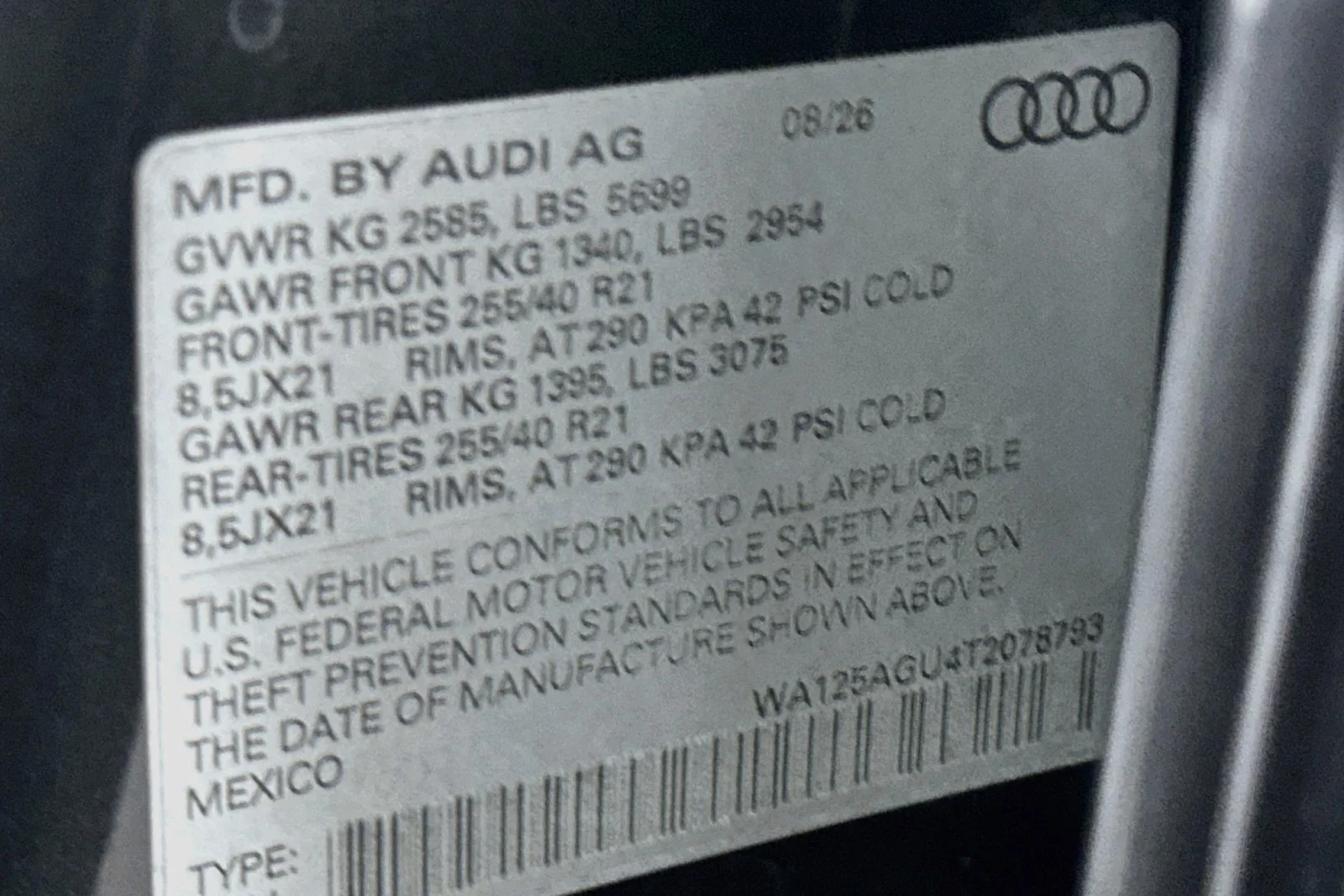 New 2026 Tambora Gray Metallic Audi Premium Plus image 18