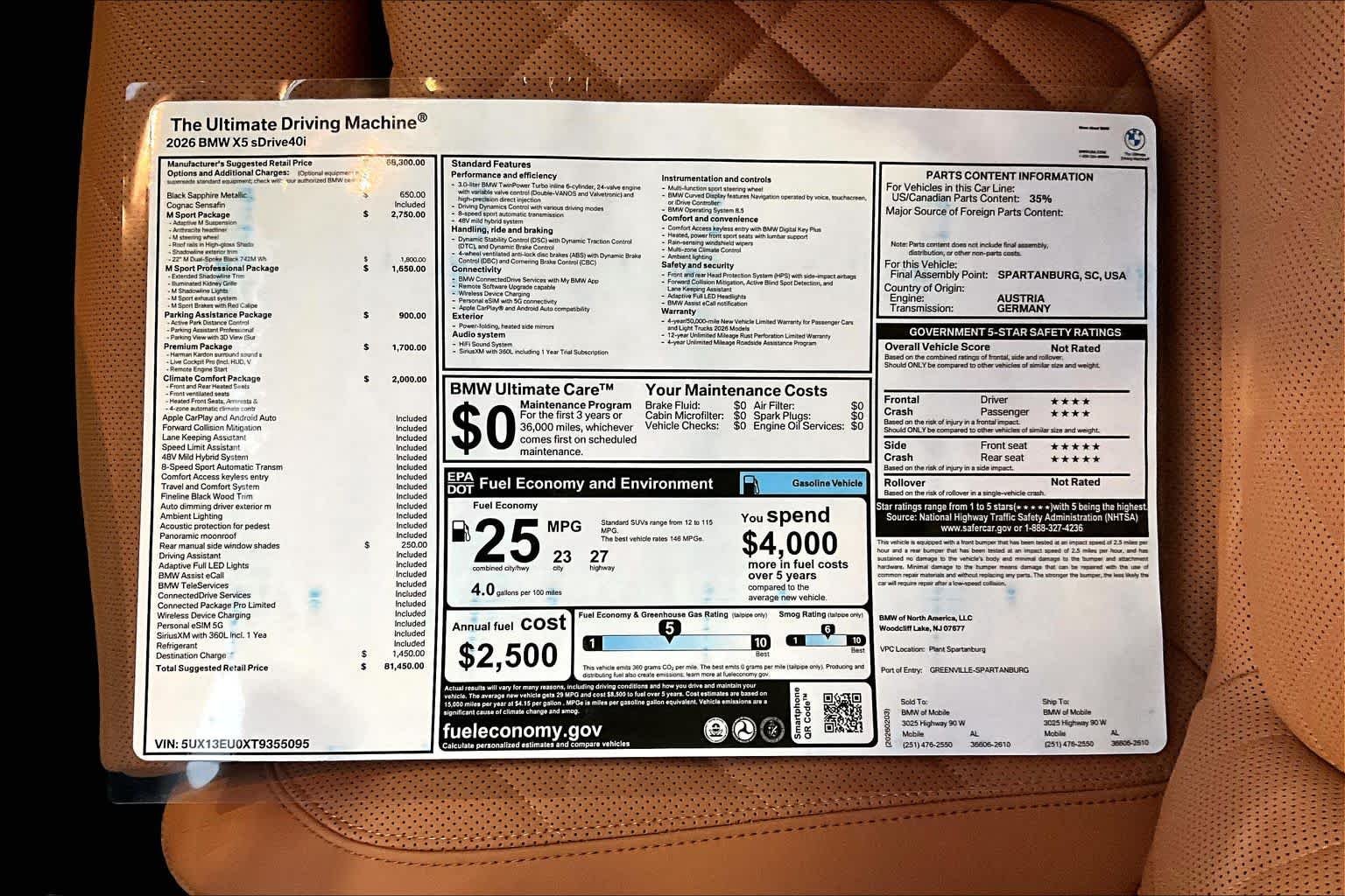 New 2026 Black Sapphire Metallic BMW sDrive40i image 20