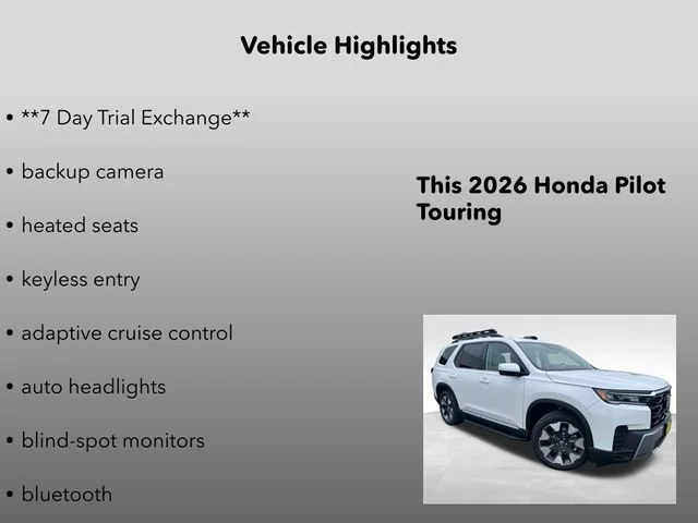 New 2026 Platinum White Honda Touring image 5