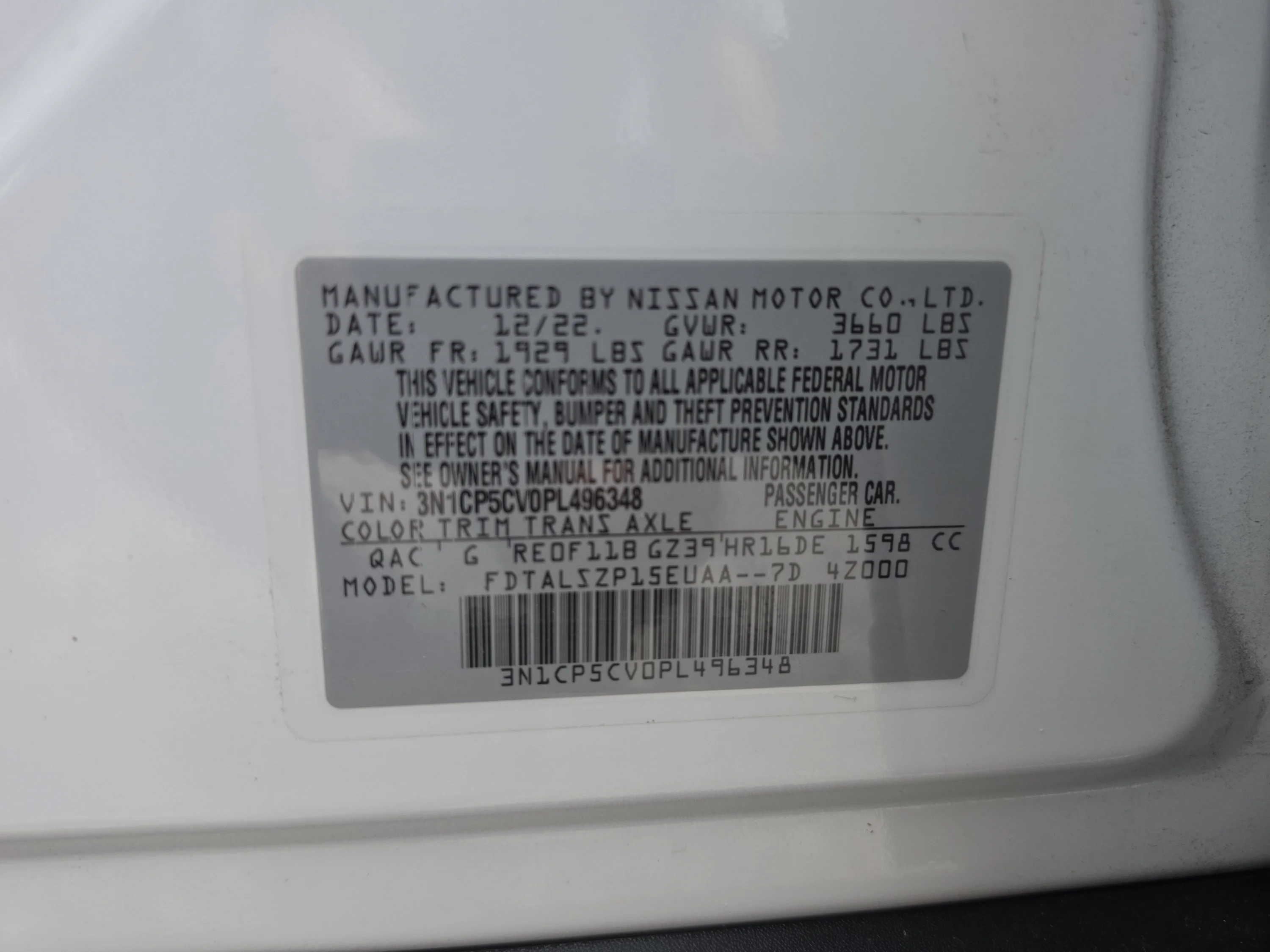 Used 2023 Aspen White Tricoat Nissan SV image 39