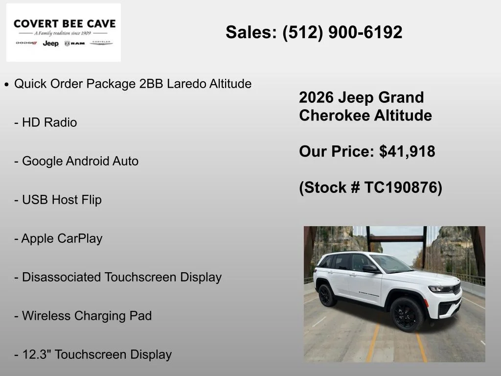 New 2026 Bright White Clear-Coat Exterior Paint Jeep Altitude image 24