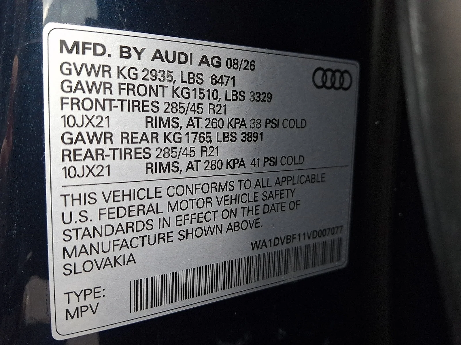 New 2027 Waitomo Blue Metallic Audi Premium image 21
