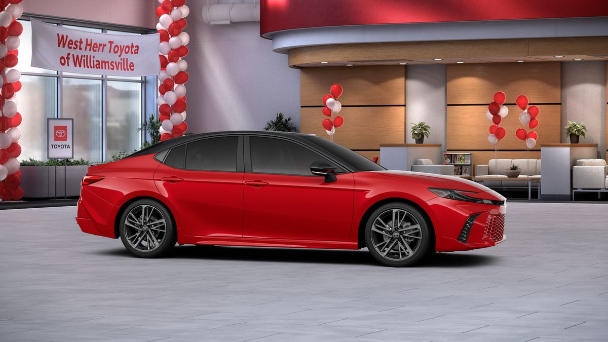 New 2026 Supersonic Red with Midnight Black Metallic roof Toyota XSE image 13
