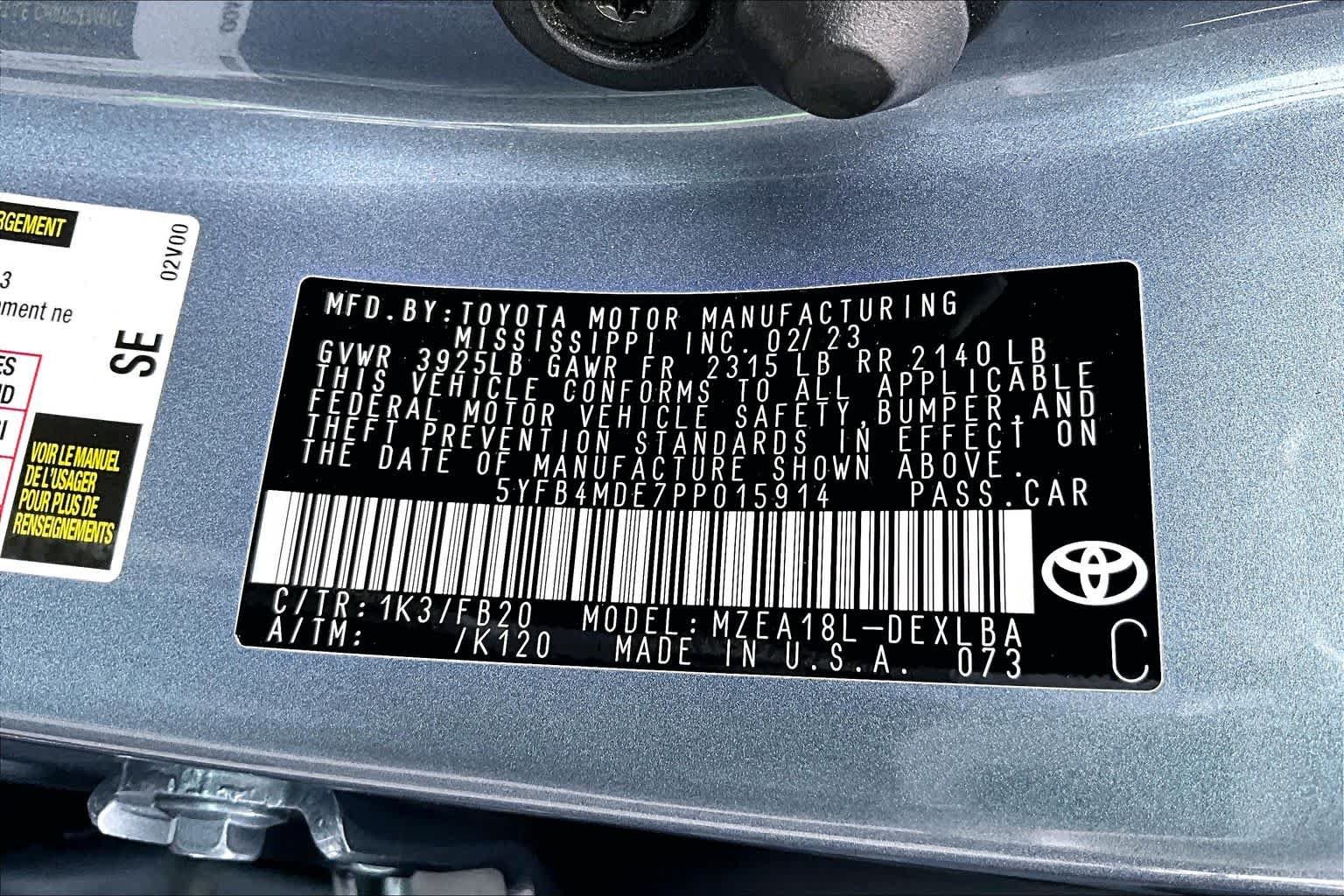 Used 2023 Celestite Toyota LE image 35