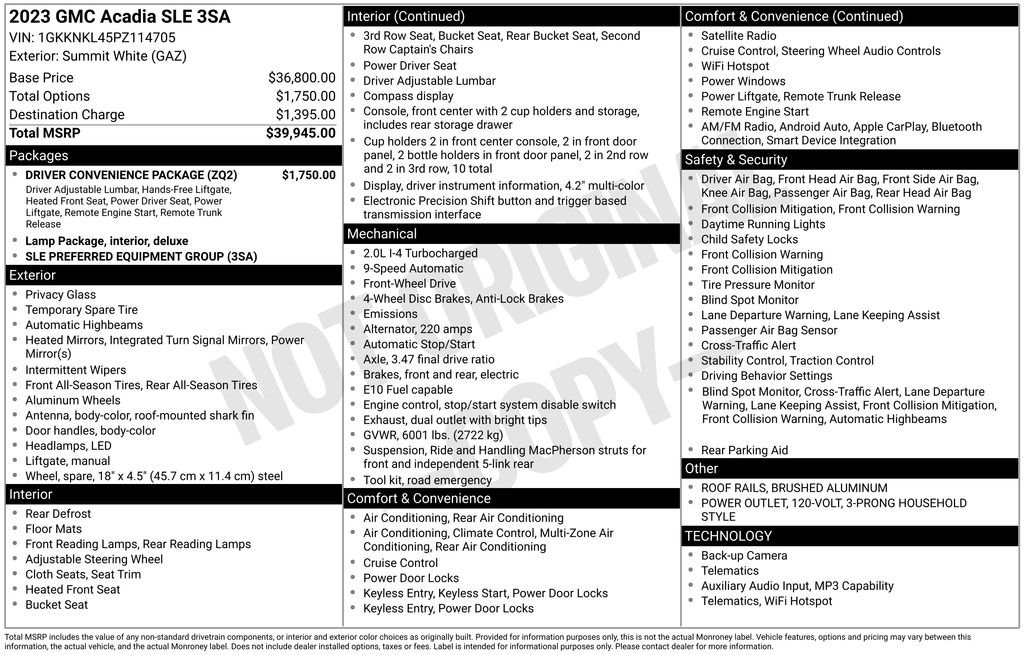 Used 2023 White GMC SLE image 24