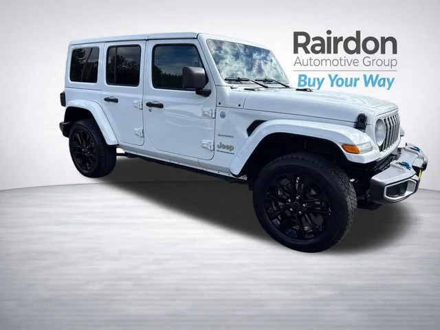 Used 2024 Bright White Clearcoat Jeep Sahara 4xe image 1