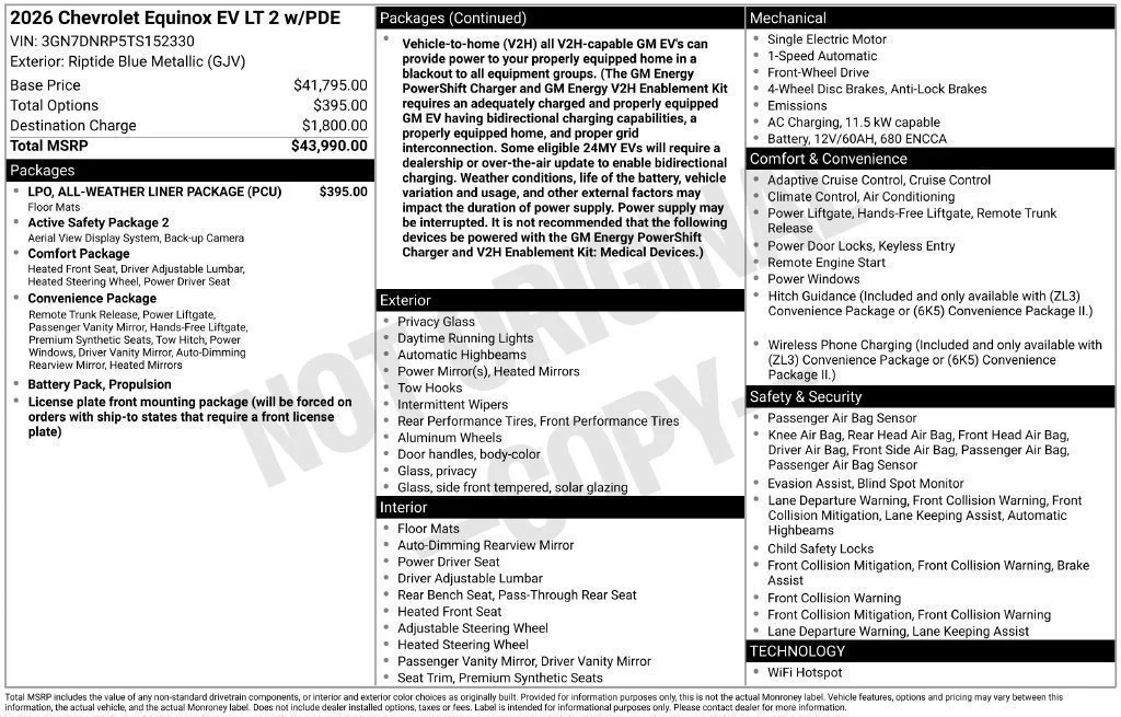 New 2026 Riptide Blue Metallic Chevrolet LT image 4