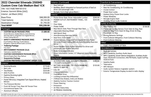 Used 2022 Summit White Chevrolet Custom image 1