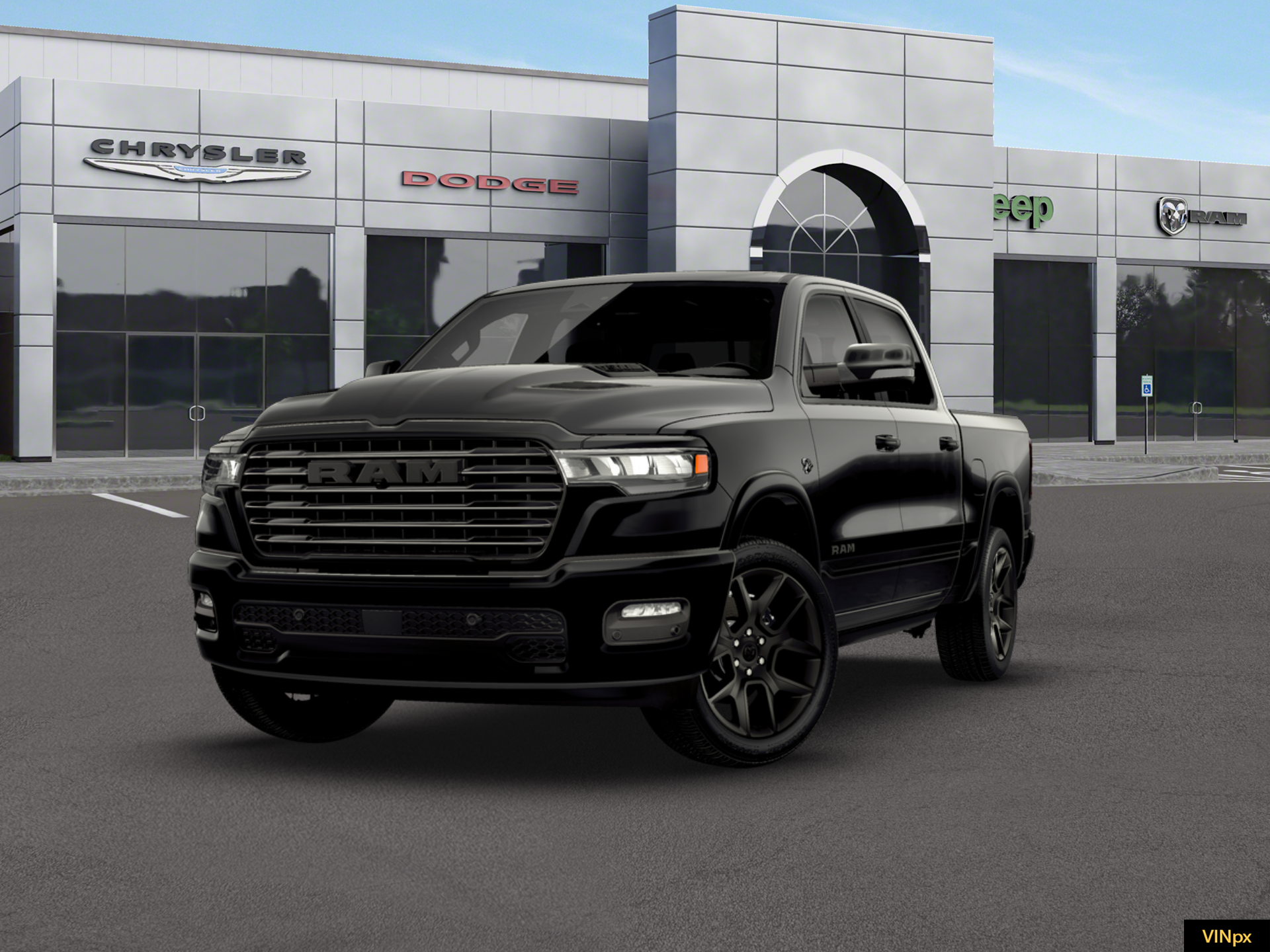 New 2026 Diamond Black Crystal Pearl-Coat Exterior Paint RAM Laramie image 13